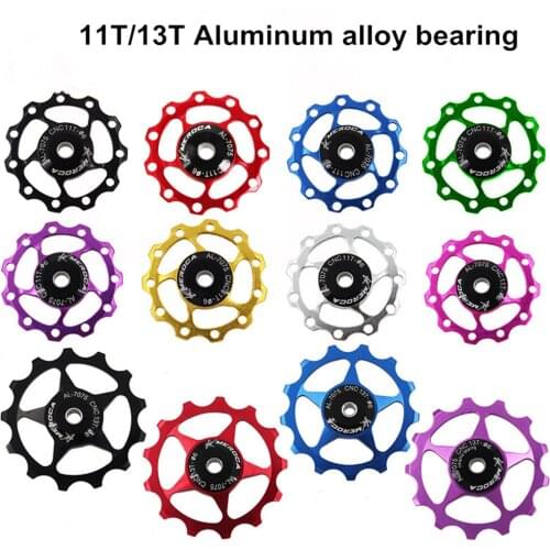 11T 13T Mountain Bike Cycling Roller Metal Aluminum Alloy Bicycle Guide Wheels Pulley Wheel Rear Derailleur Bearing