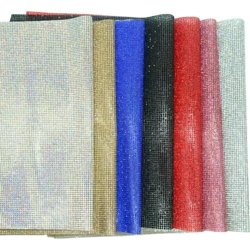SS6 Self Adhesive AB Colors Full Glass Crystal Rhinestone Mesh Applique Banding Roll Sticker Sheet Garment Shoes Diy Trim