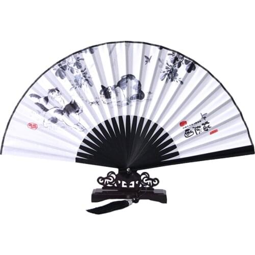 Chinese Style Folding Hand Fan High Quality Japanese Wedding Party Dance Fans Vintage Home Decoration Ornaments