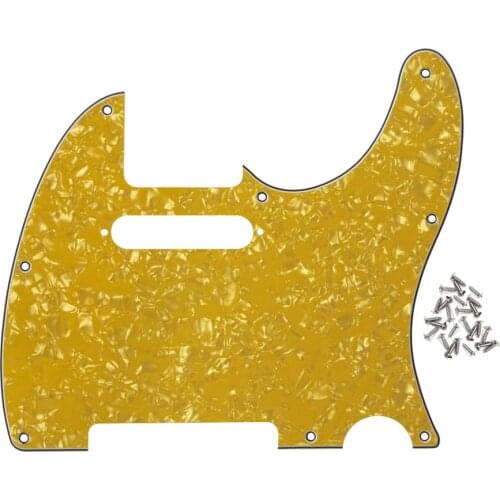 Standard Tele Guitar Pickguard Scratch Plate 4Ply 8 Holes For TELE Style Guitar Parts Yellow Pearl