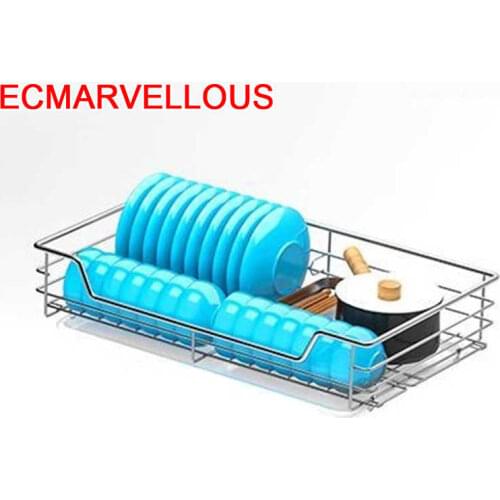 Armario Despensa Gabinete Dish Drainer Organizador Pantries and Stainless Steel Organizer Cocina Kitchen Cabinet Storage Basket