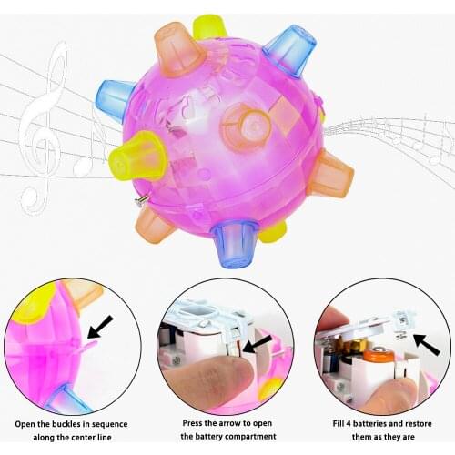 LED Jumping Joggle ball Flashing Light Music Bopper Bouncing Vibrating Ball Toy toys for children Non-remote control vehicle toy