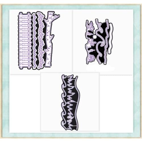 Wave Trunk Line Borders Mixed Pattern Metal Cutting Dies Stencil Scrapbook Album Embossing For Gift Card Making Handcrafts 2019