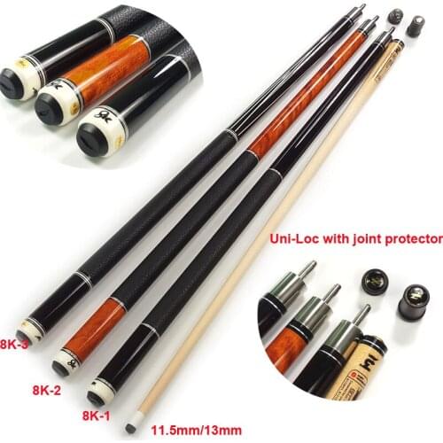 High Quality China Billiard Cues 8-Pieces Wood Laminated Technology Shaft Pool cue Sticks 11.5mm/13mm Tip Orange black color
