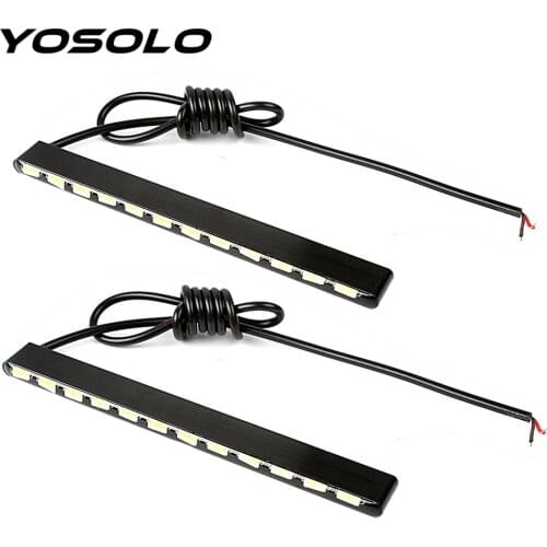 YOSOLO 2pcs Led Strip Super bright 7030 Daylight 12 LEDs Car Styling Car DRL Daytime Running Lights SMD