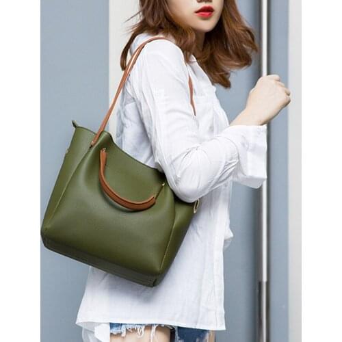 Fashion Women Handbag High Quality PU Leather New Large Capacity Shoulder Bag Designer Ladies Bucket Messenger Bag
