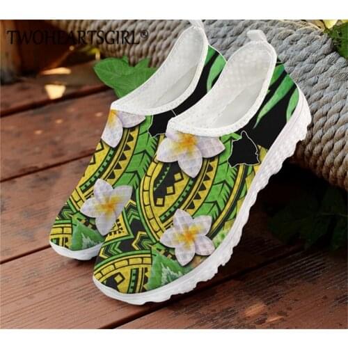 Polynesian Traditional Tribal Printed Women Air Mesh Flat Shoes Fashion Sneakers Breathable Beach Shoes for Summer Autumn