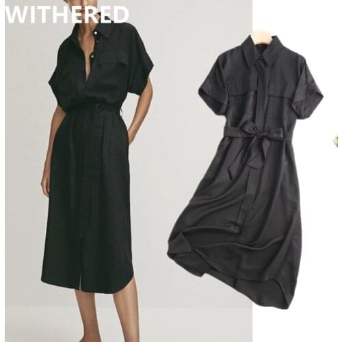 Jenny&Dave Summer Dress Women Vestidos De Fiesta De Noche England Style Office Lady Black Simple Fashion Vestidos Party Dress