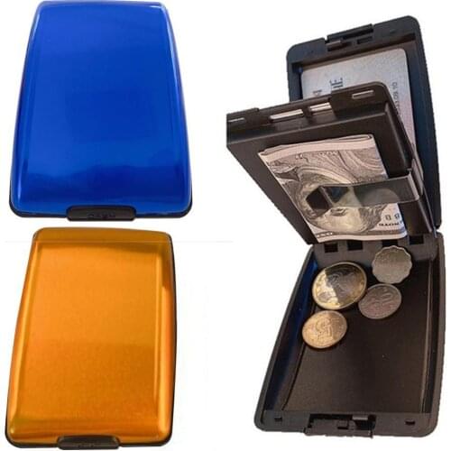 Aluminum Bankcard Blocking Hard Case Wallet Credit Card Anti-RFID Scanning Protect Card Holder Aluminum Wallet