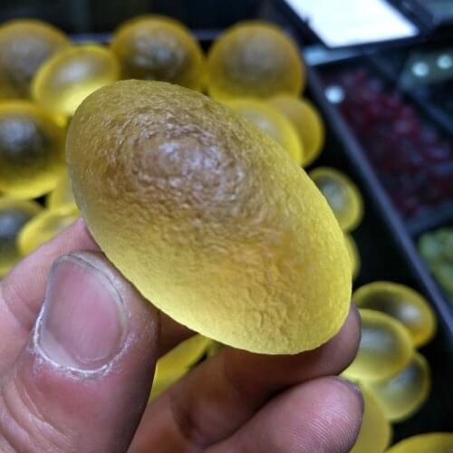 1pcs 55g yellow Gem Moldavite Meteorite Egg Impact Class Czech