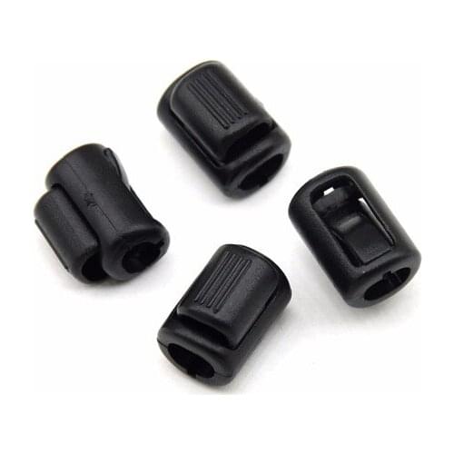 150 pcs / lot K-120 black plastic POM ball cord lock toggles plastic spring stoppers for 7mm cord free shipping