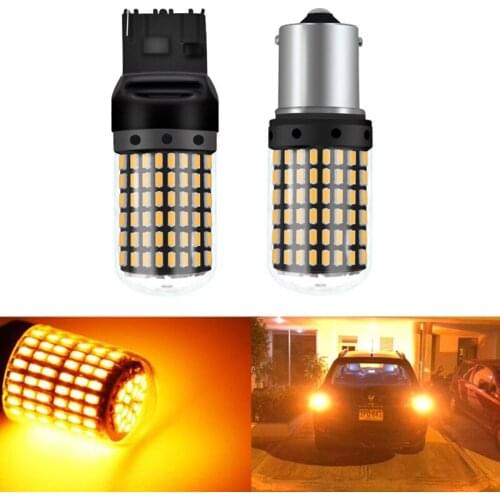 2PCS T20 7440 W21W CAR Turn Signal LED Lights 1156 BAU15S PY21W Decoding Bulbs 1156 BA15S P21W Canbus No Error Brake lamp