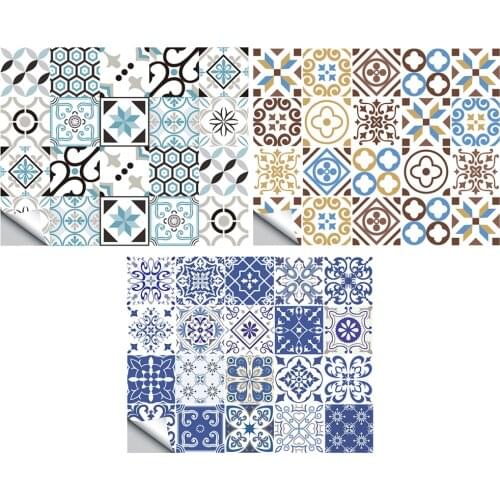 20pcsRetro Tiles Wall Stickers for Bathroom kitchen Tile Stickers Decor Adhesive Waterproof PVC Wall Stickers Kitchen Waist Line