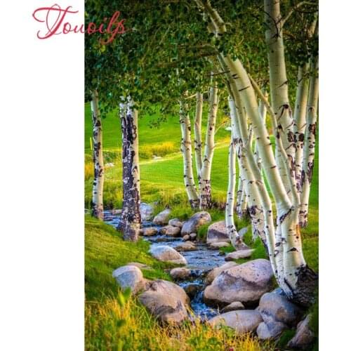 5d diy diamond embroidery full square&round drill 5d forest Small river diamond painting Cross Stitch mosaic home decoration