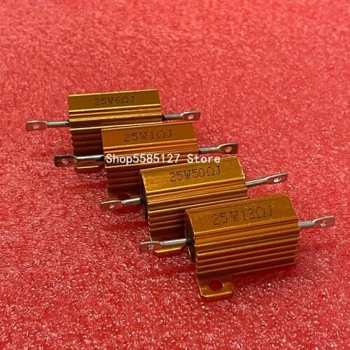 Aluminum Power Metal Shell Case Wirewound Resistor RX24 25W 0.01 ~ 100K 0.05 0.1 0.5 1 2 4 6 8 10 20 100 150 200 500 1K 10K ohm