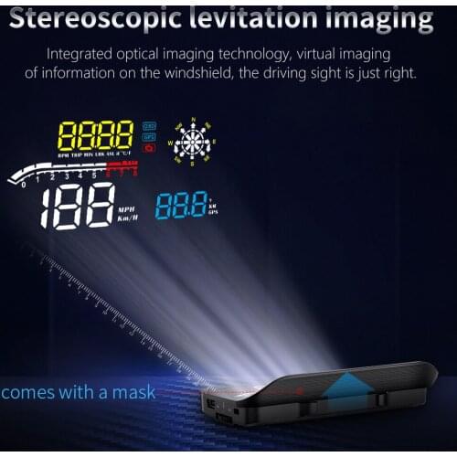 BigBigRoad Navigation HUD Head Up display Auto OBD2 Car Speed Projector KMH MPH Speedometer Car Detector Oil Consumption Mirror