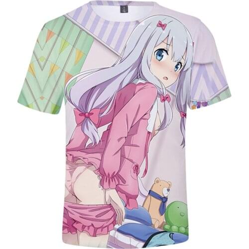 BSLNXNMA Eromanga Sensei Kawaii 3D Harajuku Womens summer Tshirt 3D Short Sleeve Tops T-Shirt Lovely Kawaii Retro Innovation