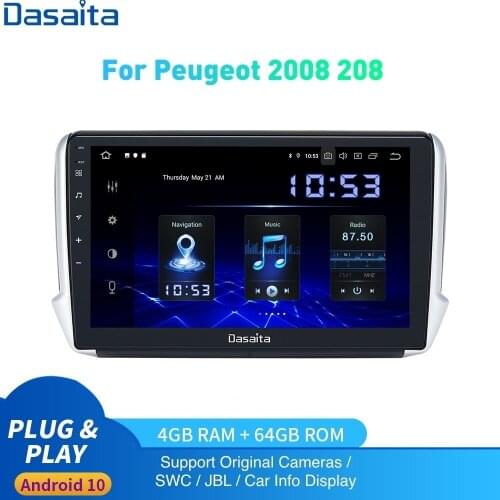Dasaita For Peugeot 2008 208 Multimedia 2012 2013 2014 2015 2016 2017 2018 2019 Android Auto Radio 1Din IPS Carplay 4Gb+64Gb