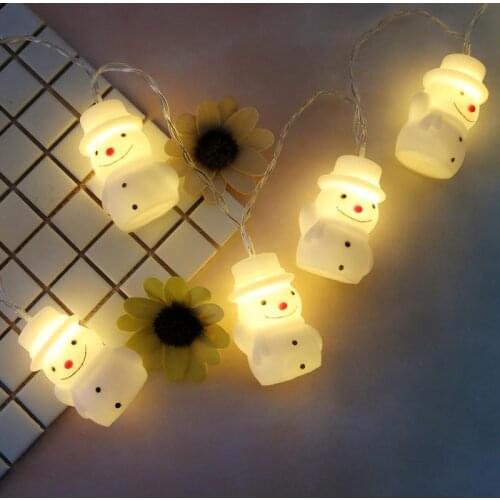 Decoration Light Snowman Shape LED Bulbs 1.5m LED Lights Creative Cute Holiday Lighting For Party Kids Room Decoration Light