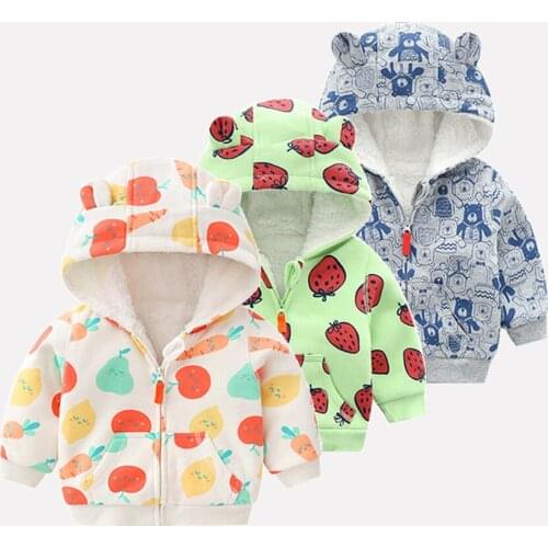 Cute Cartoon Spring Children Hooded Autumn Kids Warm Jacket Boys Outerwear Windbreaker Baby Clothes Long Sleeve Casual Outdoor