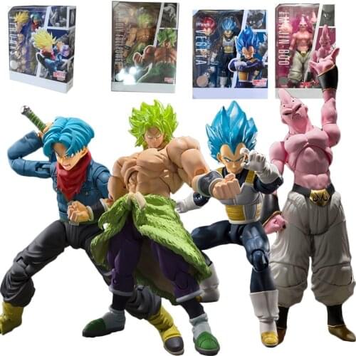 14-22cm Japan Anime SHF Dragon Ball Super Broly Vegeta Buu Trunks Action Figure DBZ Goku Broly Figurines PVC Model Toys