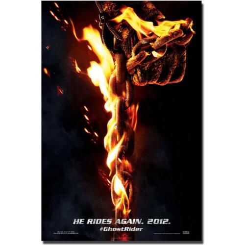 J0218 Ghost Rider Movie Silk Poster Art Light Canvas Home Decoration