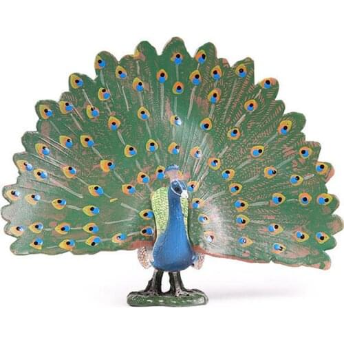 Wildlife Animal Toy Model Simulated PVC Peacock Model Gift Collection For Kid Children Cognition Education Toys