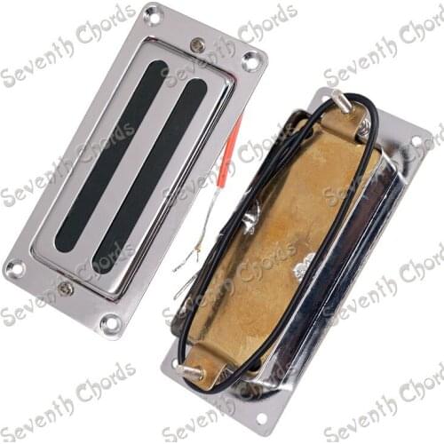 A Set 2 Pcs Chrome Mini Style Pickup Humbucker With Metal Pickup ring