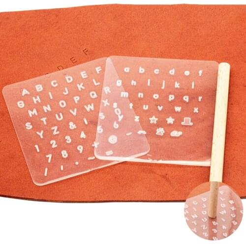 3 pcs 2 Letter Pieces + 1 Wooden Stick DIY Leather Letter Handmade Leather Carving Tool Set Leather Craft