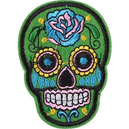 Sukll Patch for Clothing Iron on Embroidered Patches For Hippie Clothes Applique Stickers On DIY Badge Accessories