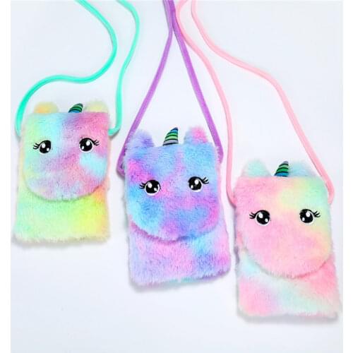 2020 New Fashion Children Girls Shoulder Bag Cute Unicorn Animals Messenger Bag Kids Keys Coin Purse Cute Princess Mini Handbag