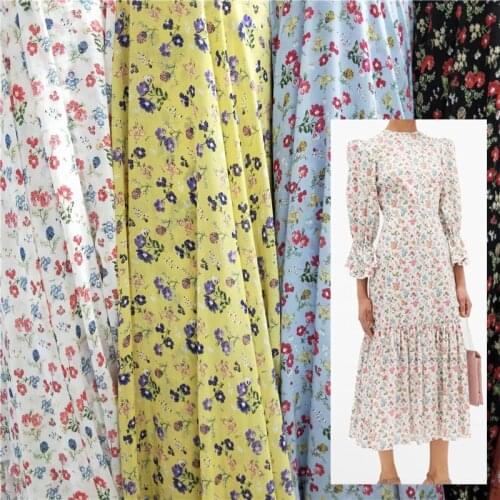 New Floral Chiffon Fabric Printed Shirt Dress Sun Protection Beach Skirt Childrens Clothing Silk Scarf Printed Chiffon Fabric
