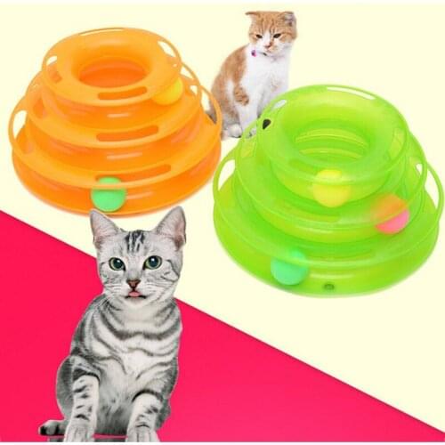 New Pet Toy Cat Dog Funny Crazy Cat Playboard With Track Ball Pet Cat Puppy Happy Circle Interactive Training Disk Track Toy