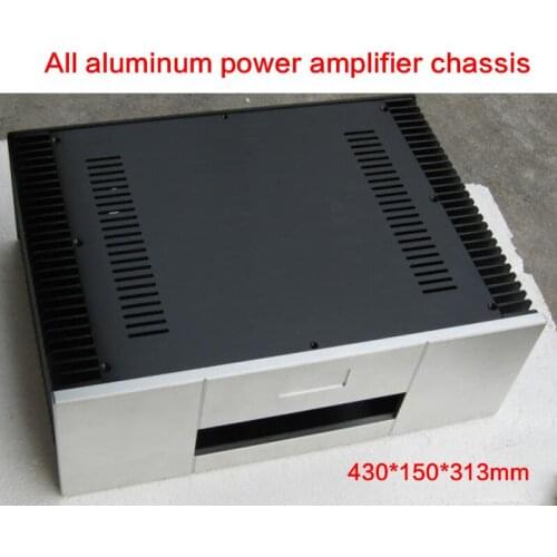 All-aluminum Power Amplifier Chassis External Radiator Case DIY Amplifier Shell Audio Enclosure with RCA Terminal 430*150*313mm