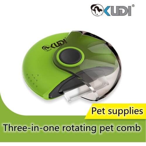 Pet dog hair removal comb, cat fur cleaning brush, three-in-one rotating pet comb, flea comb, open knot comb for cats and dogs