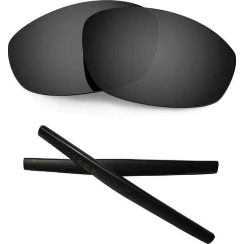 HKUCO For Whisker Black Polarized Replacement Lenses And Black Earsocks Rubber Kit Combined sale