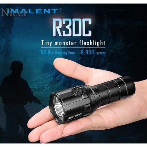 IMALENT LED Flashlight 9000 Lumens Type-C USB R30C EDC Rechargeable Flashlight By 21700 Battery for Hunting Search and Rescue