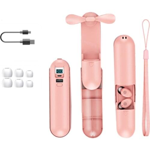 TWS Bluetooth 5.0 Earphones Wireless 9D Hifi Sound Headphones Bluetooth Headsets with Microphone Fan Earbuds