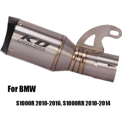 For BMW S1000R 2010-16 / S1000RR 2010-14 Titanium Alloy Exhaust Pipe Middle Link Tube Muffler End Tip Escape Connect Section