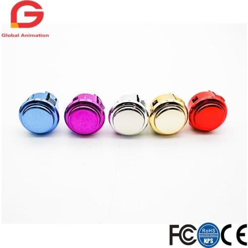 10PCS LOT Copy SANWA OBSF-30 Multi Plating Gold Silver Button For USB MAME Controller, Arcade Joystick Pandora box Games Console
