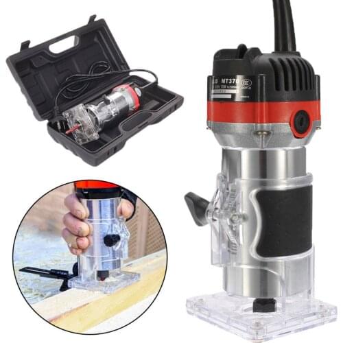220V 35000RPM 1/4'' 530W Electric Hand Trimmer Wood Laminator Router Tool Set