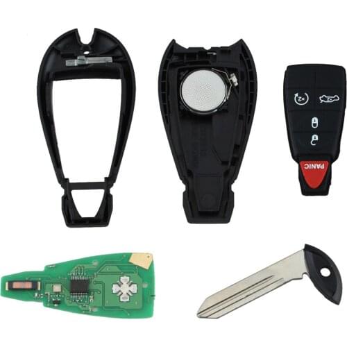 5 Buttons Uncut Keyless Entry Remote Car Key Fob Trunk Remote Start for Chrysler Dodge Challenger Charger Durango 2008-2014