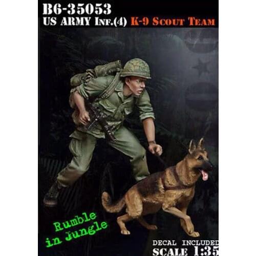 U.S. Army Resin Soldiers Vietnam War U.S. Army and Army Dogs 1:35