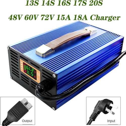 13S 14S 16S 17S 20S 48V 60V 72V Li-ion Lithium Battery Charger 15A 18A Electric Bicycle E-bike Scooter Lithium Battery Charger