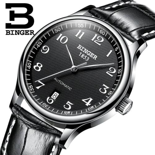 BINGER Brand Luxury Automatic Mechanical Men Watch Sapphire Watches Male Military Relogio Waterproof Mens Watches BG-0379-3