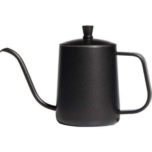 Drip Kettle 600/350ml Coffee Tea Pot Non-Stick Stainless Steel Gooseneck Hand Punch Pot with Lid Long Mouth Coffee Pots Kitchen