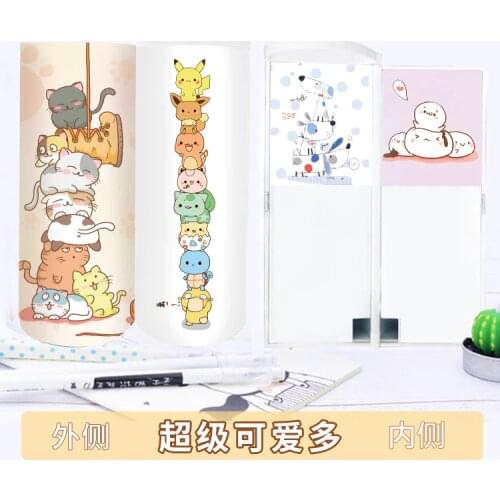 Pencil Case High Capacity School Flamingo Animal ABS Pen Box Calculator Erasable Mirror Stationery Calculator WhiteBoard Girl