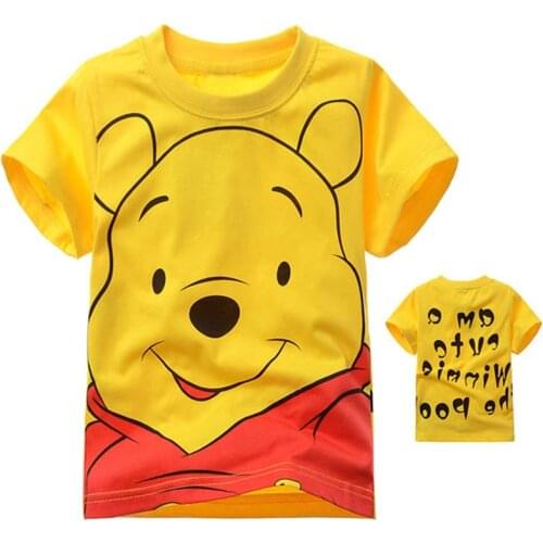 2020 New Summer Girls Boys Winnie bear Cartoon TShirt Short Sleeve Kids T-shirt Childrens Clothes