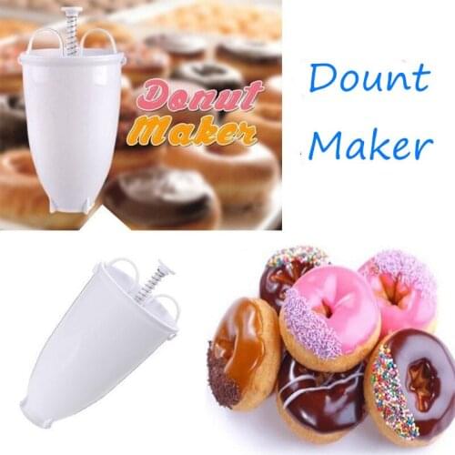 4 PCS Donut Mould Easy Fast Portable Donut Maker Manual Waffle Dispenser Doughnut Machine Waffle Plastic Lightweight Deep Fry