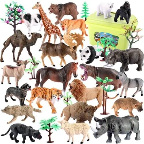 Wild Jungle Zoo Animal Models Plasti Action Figures Jurassic dinosaur Collection Model Doll Educational toy for children Gift